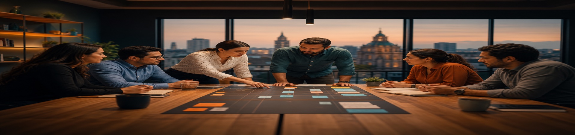 Equipo revisando procesos empresariales